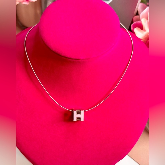 Hermes Pink H Cube Necklace - Picture 3 of 5